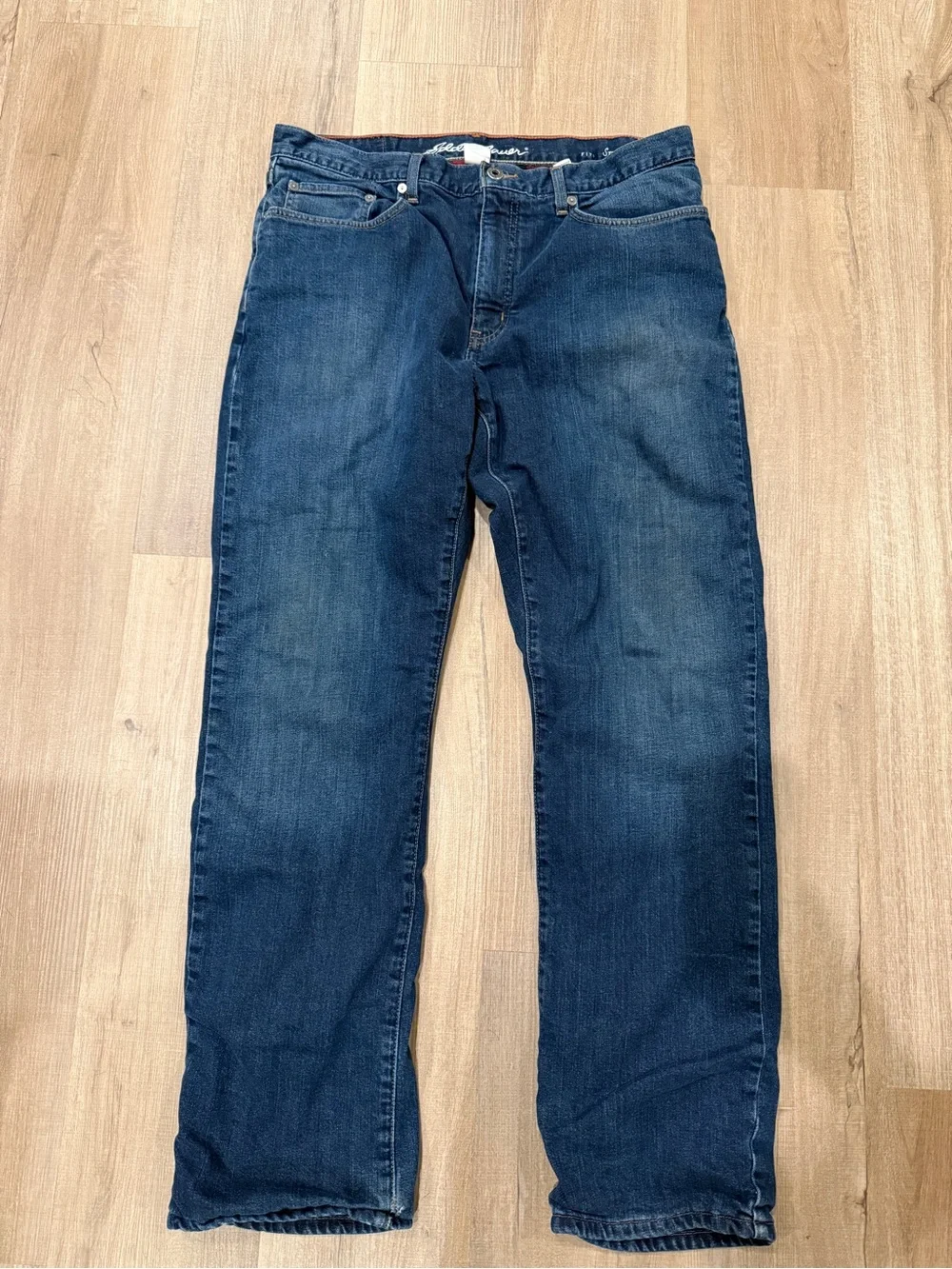 Eddie Bauer fleece lined denim jeans size 35x32